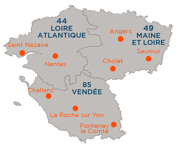 Zone géographique d'intervention pour la menuiserie Aluminium